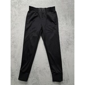 BOXRAW Pants Mens Medium Black Polyester Joggers Athletic Logo Tapered Cuffs
